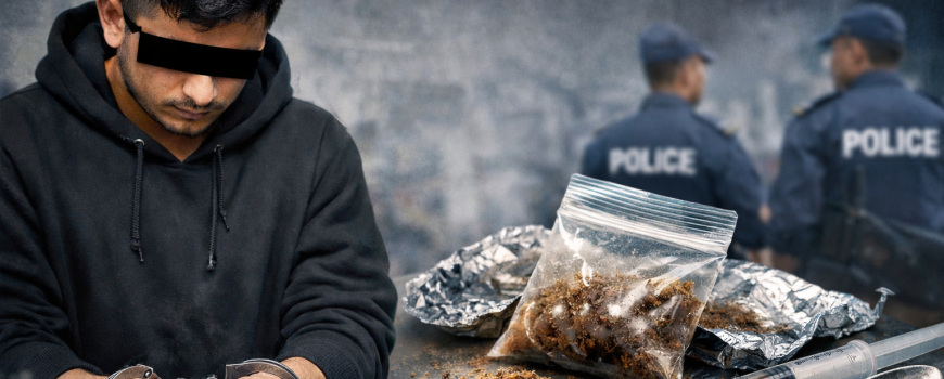 ६ ग्राम ७५० मिलिग्राम खैरो हेरोइनसहित नवराज भट्टराई पक्राउ